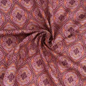 Baumwollsatin Ornament, himbeer/orange
