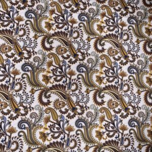 Baumwollsatin Floral, maisgelb/blau/olive