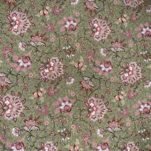 Baumwollsatin Floral, bambus/magnolie