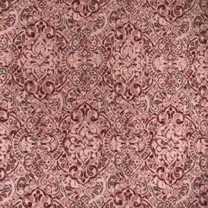Baumwollsatin Ornament, magnolie/granatrot