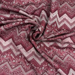 Jacquard Floral Zickzack, malaga/rosa/perlgrau