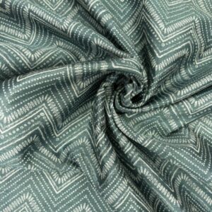 Jacquard Zickzack, blaugrün/silber