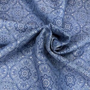Jacquard Ornament, dunkelblau/pfirsich
