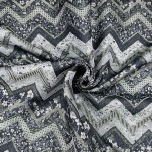 Jacquard Floral Zickzack, tanne/blau/lindgrün