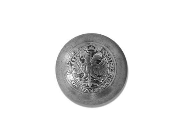 Trachtenknopf Halbkugel Doppeladler, altsilber 17mm