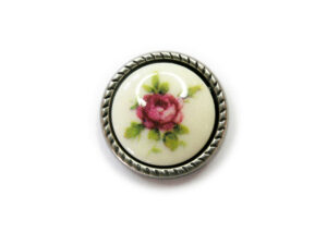 Trachtenknopf Porzellanoptik Rose 12,5mm, rosa