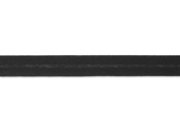 Schrägband BW 12mm schwarz, gefalzt, per m  wird auf KD-Wunsch bestellt ab 15m