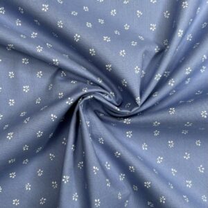 Baumwolldruck Streublume, himmelblau