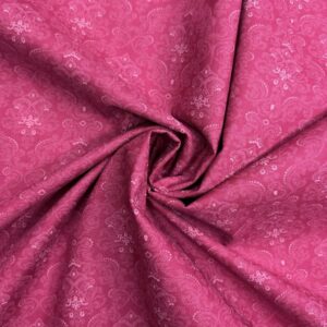 Baumwolldruck Ornament, himbeer