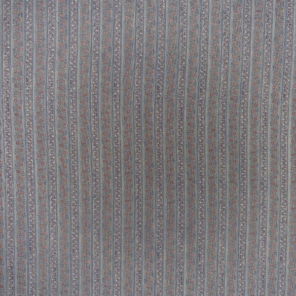 Streifen Blumenranke, graublau/carotta – Bild 3