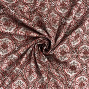 Baumwollsatin Ornament, jade/rostrot