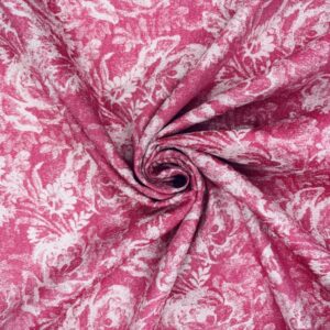Jacquard Rosenblüten, pink/perlmutt