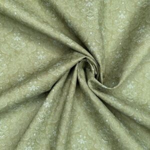 Baumwolldruck Ornament, oliv