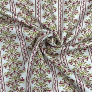 Baumwollsatin Streifen, kirsche/citrin