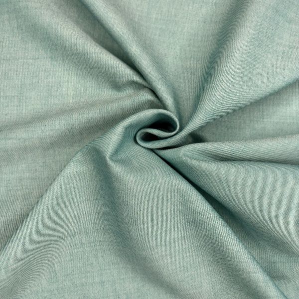 Feinserge Baumwollmischung, cyan Kette weiß