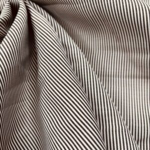 Trachtenfutter Streifen querelastisch, anthrazit/ecru