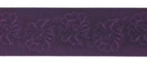 Schürzenband Rips Blumenranke brombeer, 48mm