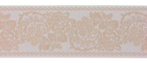 Schürzenband Blumenranke ecru/pfirsich, 48mm