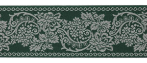 Schürzenband Blumenranke moosgrün/perle, 48mm