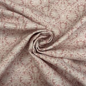 Baumwolldruck Ornament Floral, seidelbast/weiß