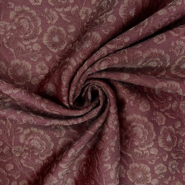 Jacquard Blüten, weinrot/natur