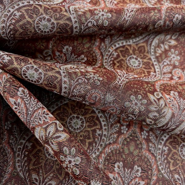 Jacquard Ornament Floral, rostbraun/silbergrau – Bild 2
