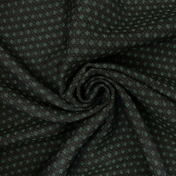 Blume 630 Leinenmischung, taxus/saphir/dunkelgrün Kette schwarz