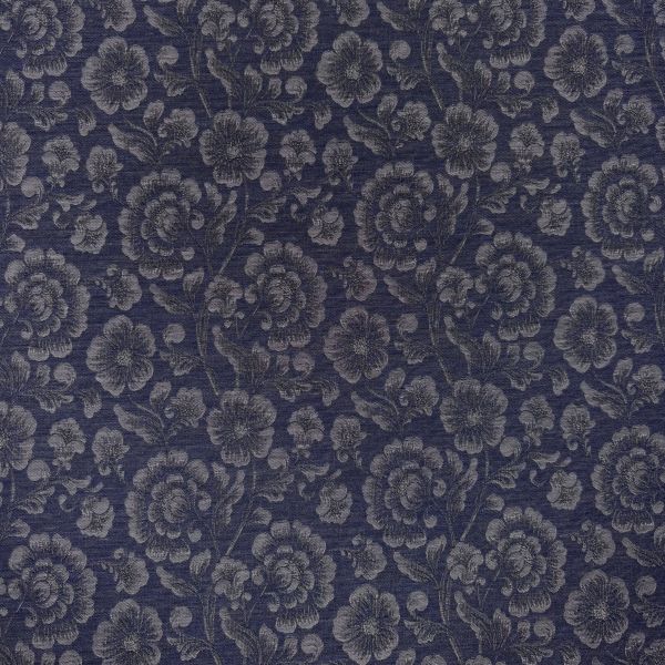 Jacquard Blüten, blau/silbergrau – Bild 2