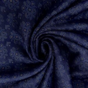 Jacquard Floral, marineblau/gelbgold