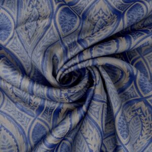 Jacquard Ornament groß, azur/beigegold