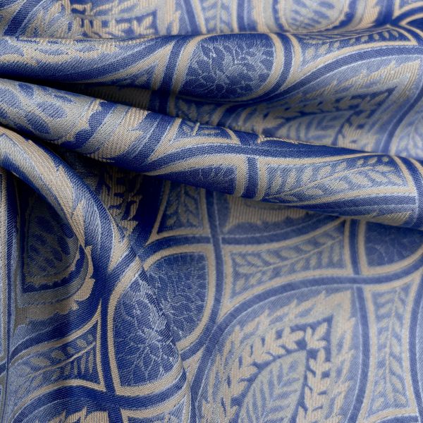 Jacquard Ornament groß, azur/beigegold – Bild 2