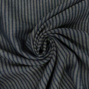 Streifen 652 Leinenm. khaki sand, Kette blueberry marine