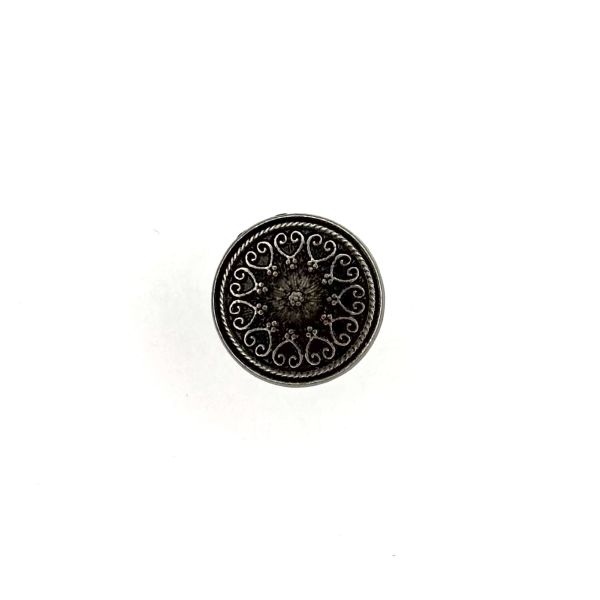 Trachtenknopf Ornament, altsiber 15mm