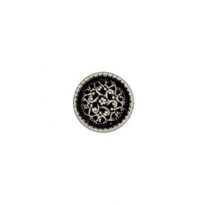 Trachtenknopf Blume, altsiber ziseliert  12,5mm