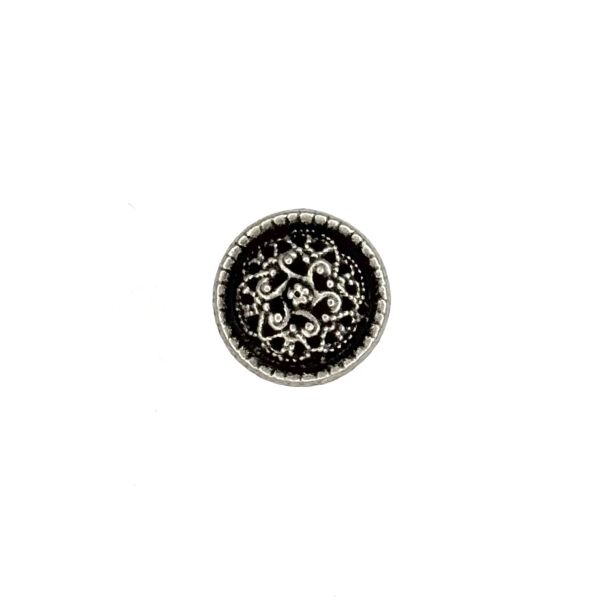 Trachtenknopf Blume, altsiber ziseliert 12,5mm
