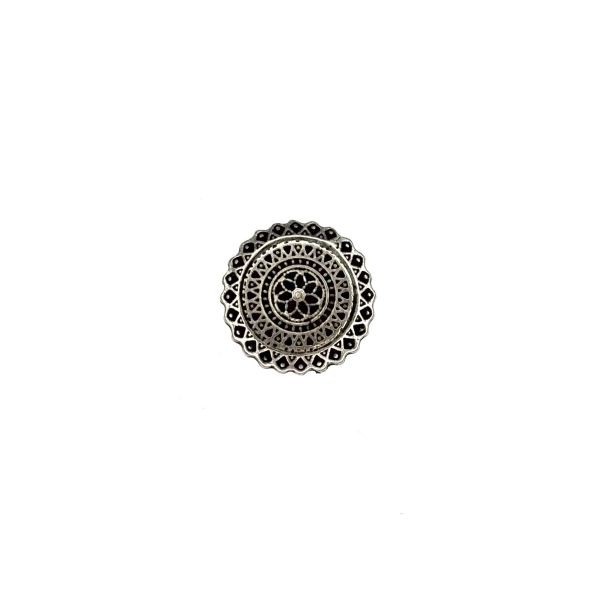 Trachtenknopf Ornament, altsiber 15mm