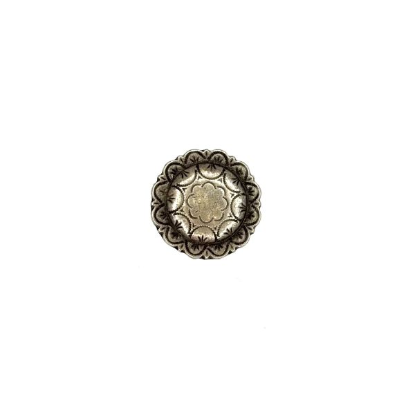 Trachtenknopf Blumenranke, altsiber 12,5mm