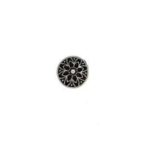 Trachtenknopf Blüte, altsiber ziseliert 11mm