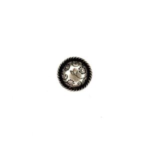 Trachtenknopf Ornament Blume, altsiber  18mm