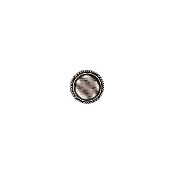 Trachtenknopf geriffelt altsilber, gemust. Rand 12 mm