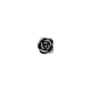 Trachtenknopf Rose, altsilber 12,5 mm