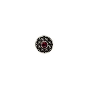 Dirndlknopf silber 11mm, Swarovski-Stein rosé
