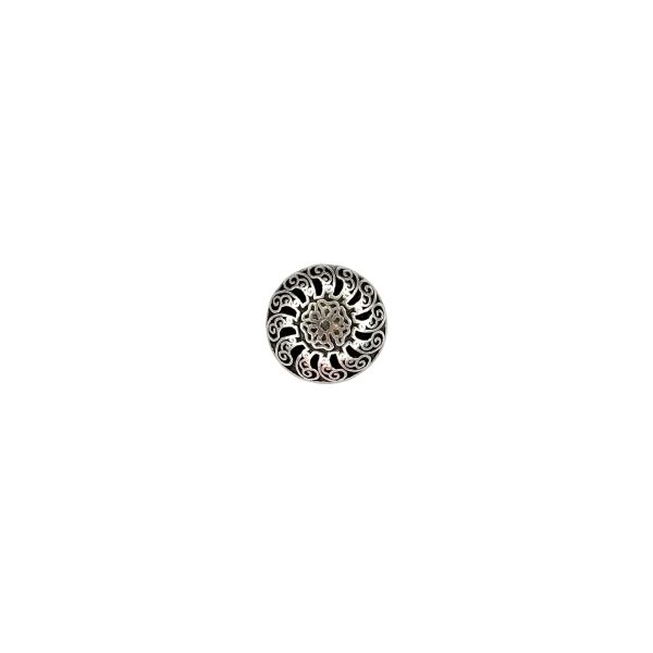 Dirndlknopf Ornament Blume, altsilber 12,5mm