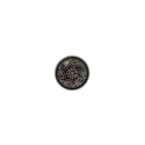 Trachtenknopf Ornament Blume silber 15mm