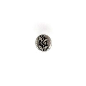 Trachtenknopf Rosenranke 11,5mm, altsilber