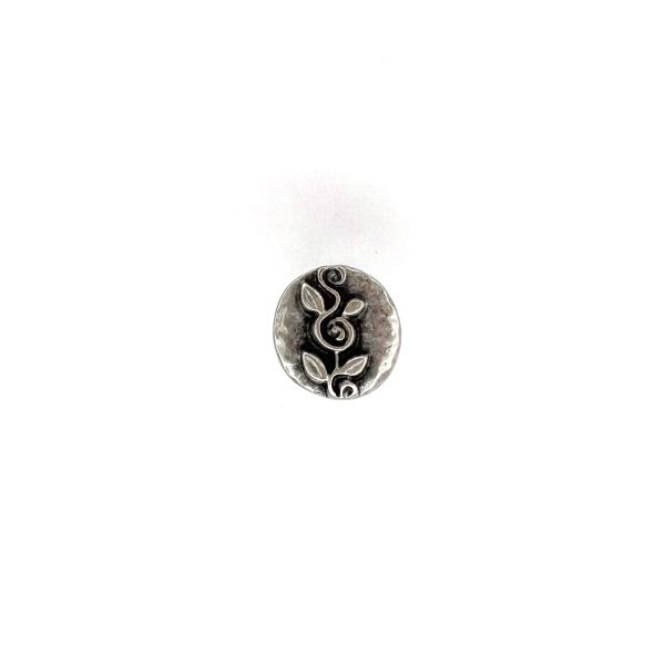 Trachtenknopf Rosenranke 11,5mm, altsilber