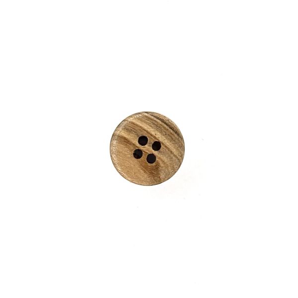 Trachtenknopf Olivenholz, hell naturbraun 15mm