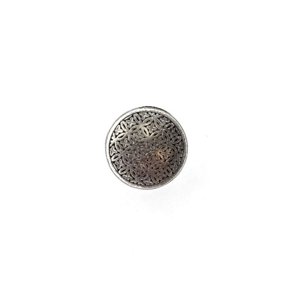 Trachtenknopf Ornament, altsilber 15mm