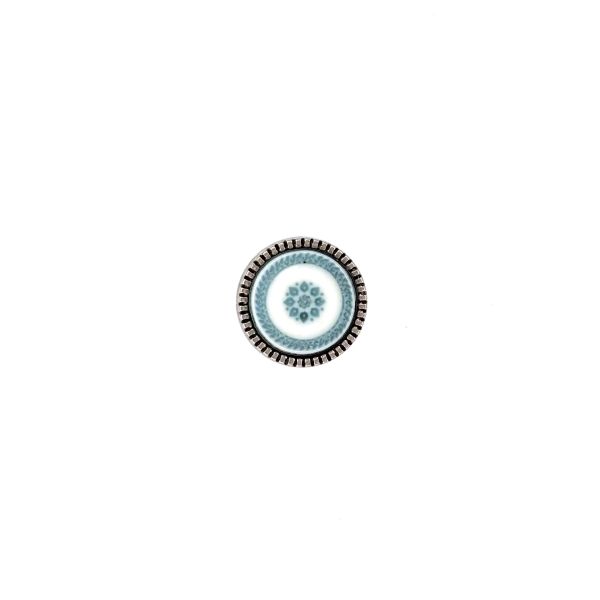 Trachtenknopf asi/weiß/pastell türkis 12,5mm