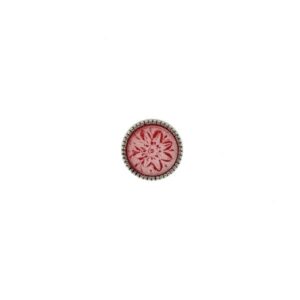 Trachtenknopf Blume rot/altsilber 11,5mm